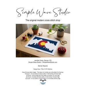 Denver‎ Colorado Skyline Counted Cross Stitch Pattern Chart KIT